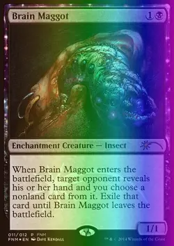 MTG Magic the Gathering Brain Maggot (11/12) Friday Night Magic 2014 LP FOIL - Image 1
