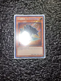 Yugioh Gearfried the Iron Knight BLMM-EN004 Secret Rare 1st Edition Near Mint - Image 1
