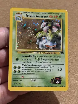 Erika’s Venusaur 4/132 HOLO RARE Gym Challenge Rare Card Pokemon Eng Poor Played - Image 1