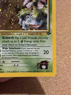 Erika’s Venusaur 4/132 HOLO RARE Gym Challenge Rare Card Pokemon Eng Poor Played - Image 4