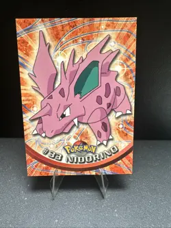 1999 Topps Pokemon TV Animation Series 1 Nidorino #33 Blue Logo Non Holo - Image 1