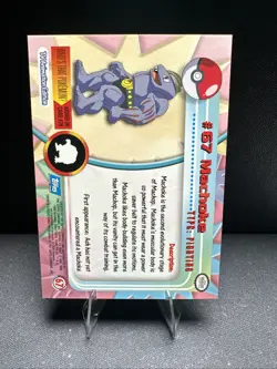 1999 Topps Pokemon TV Animation Series 1 Machoke #67 Blue Logo Non Holo - Image 2