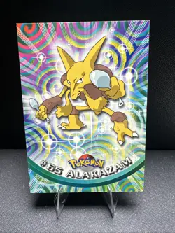 1999 Topps Pokemon TV Animation Series 1 Alakazam #65 Blue Logo Non Holo - Image 1
