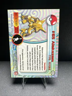 1999 Topps Pokemon TV Animation Series 1 Alakazam #65 Blue Logo Non Holo - Image 2