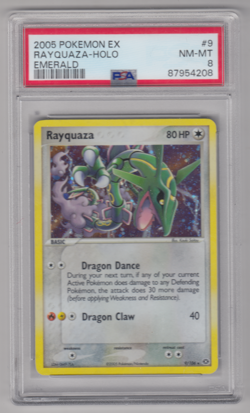 2005 POKEMON EX RAYQUAZA-HOLO EMERALD PSA 8 9/106 NM-MT LEGENDARY - Image 1