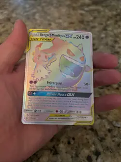 Pokemon TCG Gengar & Mimikyu GX Team Up Holo Ultra Rare 186/181 (NM Condition!) - Image 1