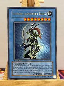 Schwarz Glanzender Soldat SYE-DE024 1st Edition Ultra Rare Deutsch VG YUGIOH - Image 1
