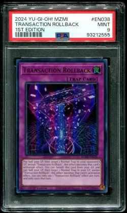 PSA 9 Transaction Rollback 1st Edition 2024 Yu-Gi-Oh! MZMI-EN038 - Image 1