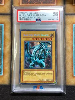 Yugioh PSA 9 MINT Blue-Eyes White Dragon BPT-009 Secret Rare - Image 1