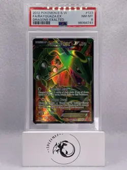 Pokemon 2012 Black & White Rayquaza EX Dragons Exalted Card 123/124 PSA 8 - Image 1