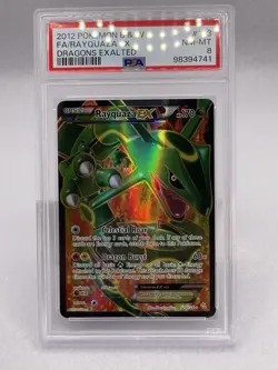 Pokemon 2012 Black & White Rayquaza EX Dragons Exalted Card 123/124 PSA 8 - Image 3