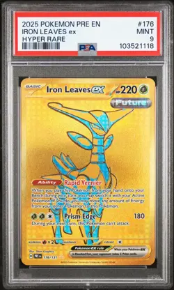 PSA 9 Iron Leaves ex Hyper Rare Prismatic Evolutions 2025 Pokemon Card #176 - Image 1