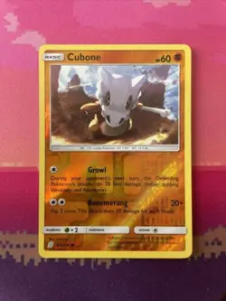 Pokemon Card Cubone Unified Minds Reverse Holo 105/236 Near Mint - Image 1