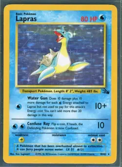 Pokemon Cards - Lapras 10/62 - Fossil Set eBay Live 15th Aug 4pm - Image 1