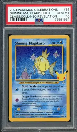 PSA 10 Shining Magikarp Celebrations Classic Collection 66/64 Pokemon Card B14 - Image 1