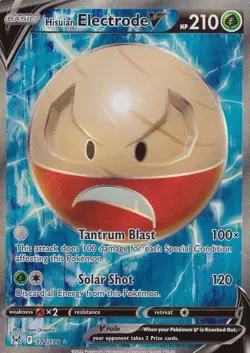 Hisuian Electrode V 172/196 Lost Origin Full Art Holo Ultra Rare Pokemon Card NM - Image 1