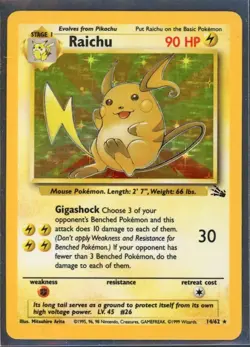 Pokemon Cards - Raichu 14/62 - Fossil Set eBay Live 15th Aug 4pm - Image 1