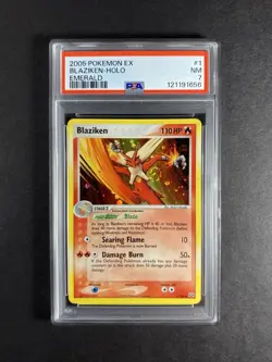 Blaziken 1/106 - EX Emerald - Holo Swirl - Vintage - Pokemon Card - PSA 7 - Image 1