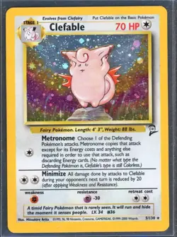 Pokemon Cards - Clefable 5/130 - Base Set 2 eBay Live 15th Aug 4pm - Image 1