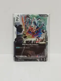 Gundam TCG ST04-002 Strike Gundam, ST04-010 Kira Promo Card, and Sleeves ENGLISH - Image 2