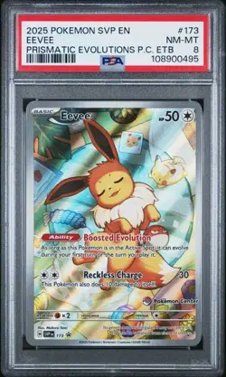 PSA 8 Eevee - 173 (Pokemon Center Exclusive) Sv: Prismatic Evolutions Promo Card - Image 1