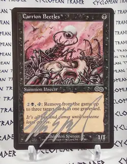 CARRION BEETLES mtg Signed by Ron Spencer Urza's Saga Common (#2) - Image 1
