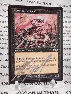CARRION BEETLES mtg Signed by Ron Spencer Urza's Saga Common (#1) - Image 1
