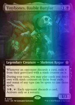 MTG Magic the Gathering Tinybones, Bauble Burglar (463/789) Foundations LP FOIL - Image 1