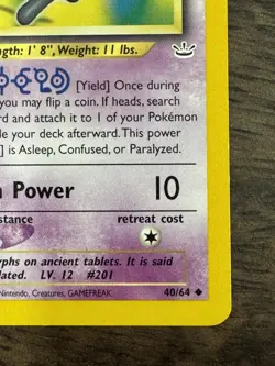 Unown [Y] 40/64 Neo Revelation Unlimited - NM- to LP+ Pokemon TCG WOTC 2001 - Image 5