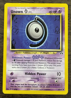 Unown [D] 47/75 Neo Discovery Unlimited - NM- to LP+ Pokemon TCG WOTC 2001 - Image 1
