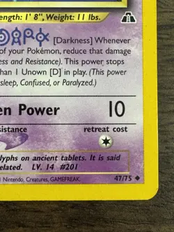 Unown [D] 47/75 Neo Discovery Unlimited - NM- to LP+ Pokemon TCG WOTC 2001 - Image 3