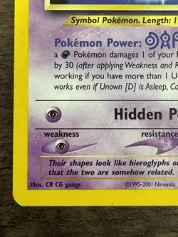 Unown [D] 47/75 Neo Discovery Unlimited - NM- to LP+ Pokemon TCG WOTC 2001 - Image 4