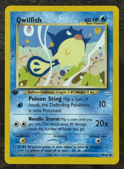 Qwilfish 49/64 Neo Revelation 1st Edition - LP- to MP++ Pokemon TCG WOTC 2001 - Image 1