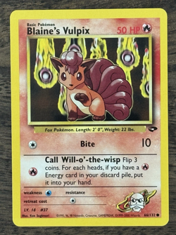 Blaine’s Vulpix 66/132 Gym Heroes Unlimited - LP++ Pokemon TCG WOTC 2000 - Image 1