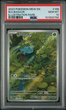 PSA 10 Bulbasaur Illustration Rare 166/165 Scarlet & Violet 151 Pokemon 2023 - Image 1