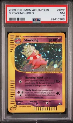 Pokemon WotC Aquapolis Holofoil Card H22 Slowking PSA 7 - Image 1