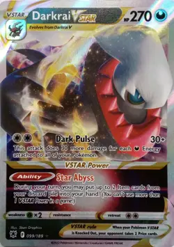 099/189 DARKRAI VSTAR ULTRA RARE ASTRAL RADIANCE POKEMON CARD - Image 1