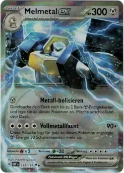 Pokemon Melmetal ex Double Rare Obsidianflammen OBF 153/197 Near Mint Deutsch - Image 1