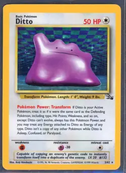 Pokemon Cards - Ditto 3/62 - Fossil Set eBay Live 15th Aug 4pm - Image 1