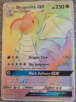 Pokemon - Dragonite GX - 248/236 - Unified Minds - Secret Rainbow Rare - NM/M - Image 1