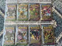 Pokemon XY Ancient Origins & Fates Collide Booster Packs (4 Each) - Image 1
