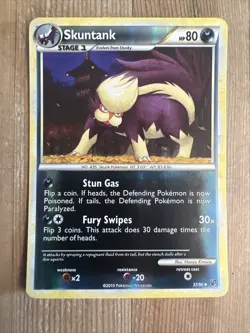 Pokemon TCG Skuntank HS-Undaunted 37/90 Reverse Holo Uncommon VLP - Image 1