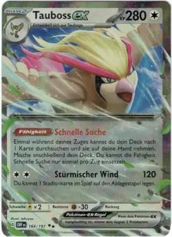 Pokemon Tauboss ex Double Rare Obsidianflammen OBF 164/197 Near Mint Deutsch - Image 1