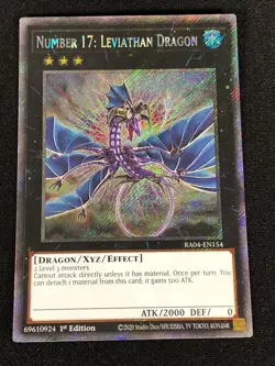 Yugioh Number 17: Leviathan Dragon RA04-EN154 1st Platinum Secret (NM) - Image 1