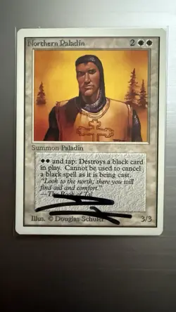 Magic: The Gathering Northern Paladin Card Signed Unlimited Edition - Image 1