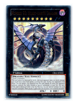 Number 92: Heart-eartH Dragon - CBLZ-EN045 - Ultra Rare 1st Edition Yugioh - Image 1