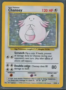 Pokemon Cards - Chansey 3/102 - Base Set eBay Live 15th Aug 4pm - Image 1