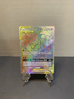 Pokemon Card Marshadow & Machamp GX (Secret) 221/214 Sm-Unbroken Bonds Holo - Image 1