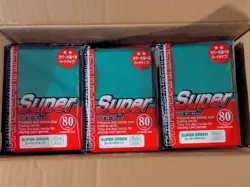 KMC Card Barrier Super Green Sleeves Case 30 packs of 80 2400 Sleeves - Image 1