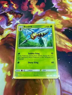 Beedrill 3/111 Sm-Crimson Invasion Regular NM-Mint Pokemon Card TCG - Image 3